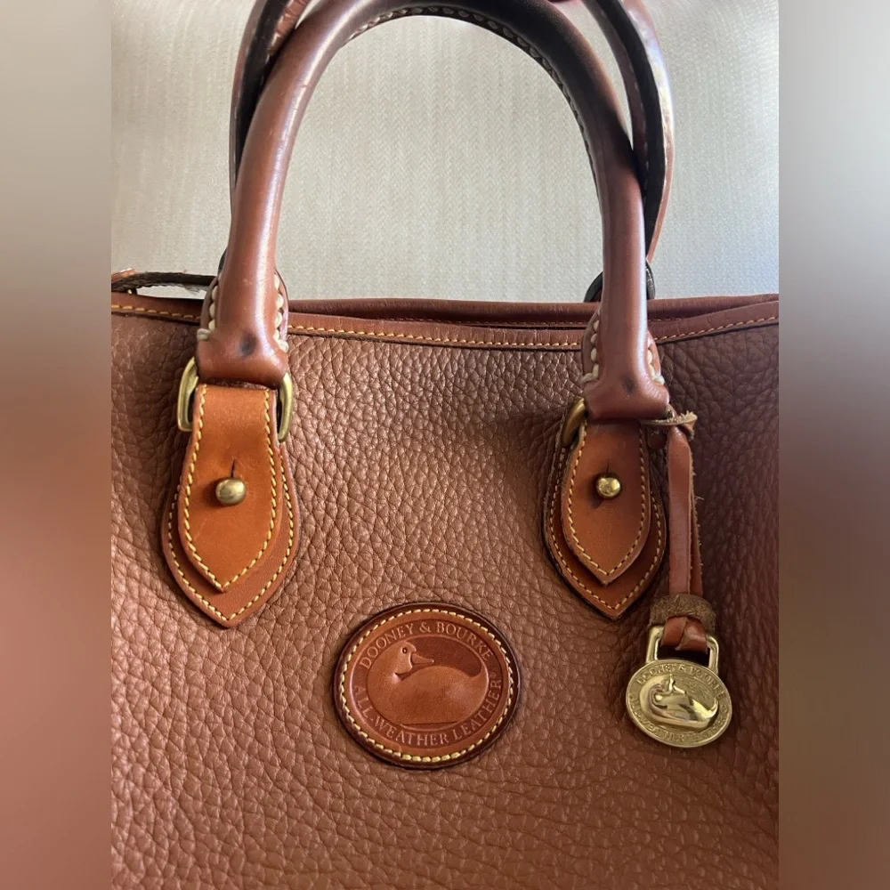 Dooney & Bourke Brown Pebbled Leather Satchel